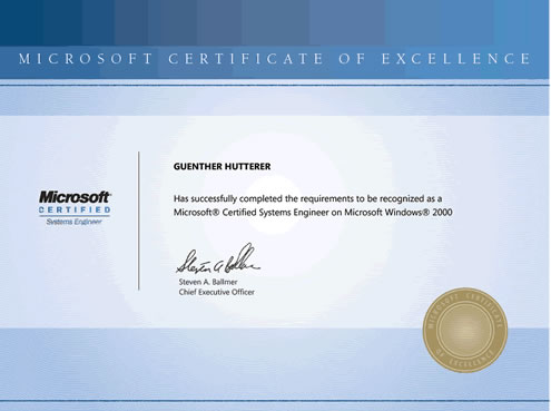 ZertifikatMCSE Windows Server2000